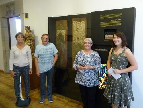 York graduate Anette Wahlgren, conservator Keith Barley, Sarah Brown and PhD student Katie Harrison 